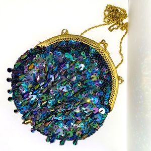 Vintage Beaded Purse Mermaid Colors